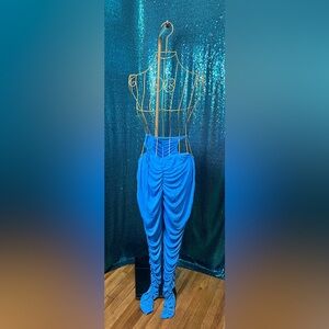 Blue slinky pants
